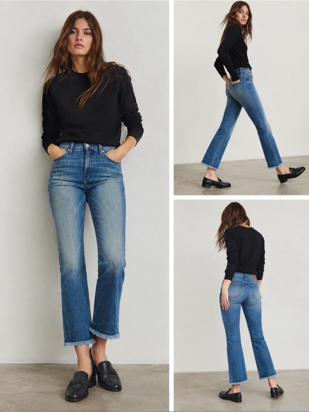 AYR The Bomb Pop Jeans Straight Leg Frayed Hem Size 30 Medium Wash